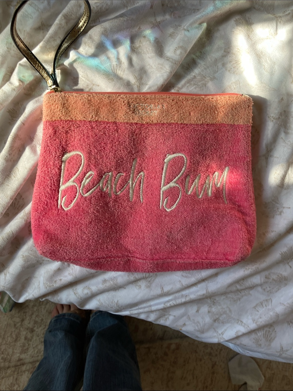 (QUITE A BIT OF WEAR LOOK AT DESCRIPTION) Victoria secret makeup bag - Picture 6 of 13